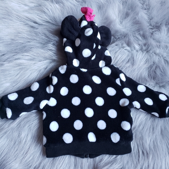 Disney baby Minnie Mouse fleece hooded jacket Size 3 Months - Picture 6 of 10